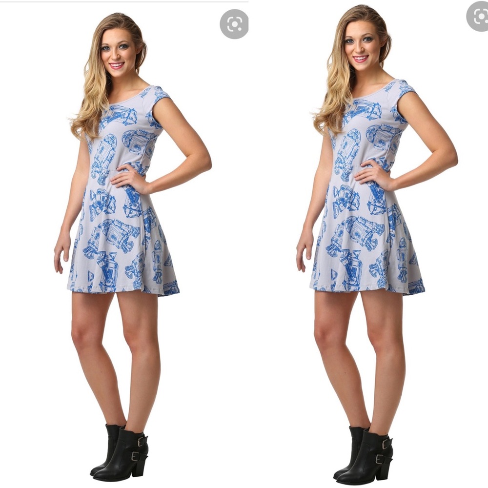R2D2 all over print skater dress Sz S